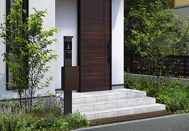 【システム門柱】
従来のベーシックデザインを継承しながら、現代の住宅に合わせやすいシンプルな意匠。
すっきりと洗練された外観コーディネイトが可能です。