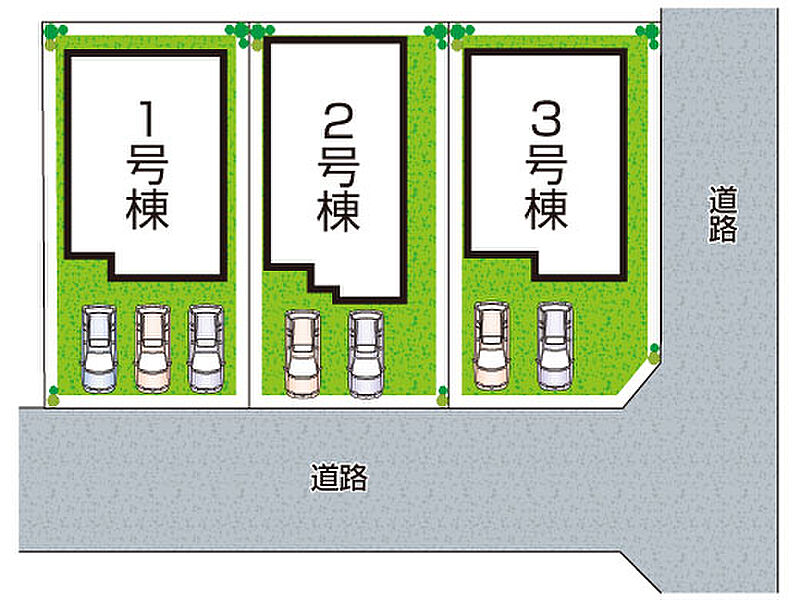 全３区画　前面道路６ｍ