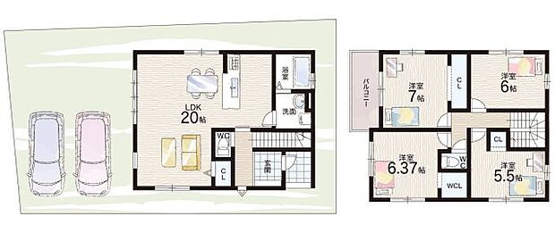【4LDK】○治田西小学校・・・徒歩6分 ○栗東西中学校・・・徒歩23分