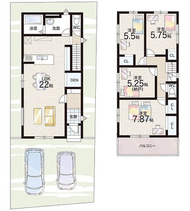 【3LDK+S(納戸)】○豊野小学校・・・徒歩6分 ○南城陽中学校・・・徒歩22分