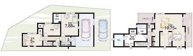 【3LDK】○志賀小学校・・・徒歩11分 ○皇子山中学校・・・徒歩15分