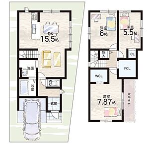 ○嵯峨野小学校・・・徒歩11分 ○蜂ケ岡中学校・・・徒歩18分 