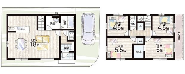 【4LDK】○桃山南小学校・・・徒歩17分 ○桃山中学校・・・徒歩42分