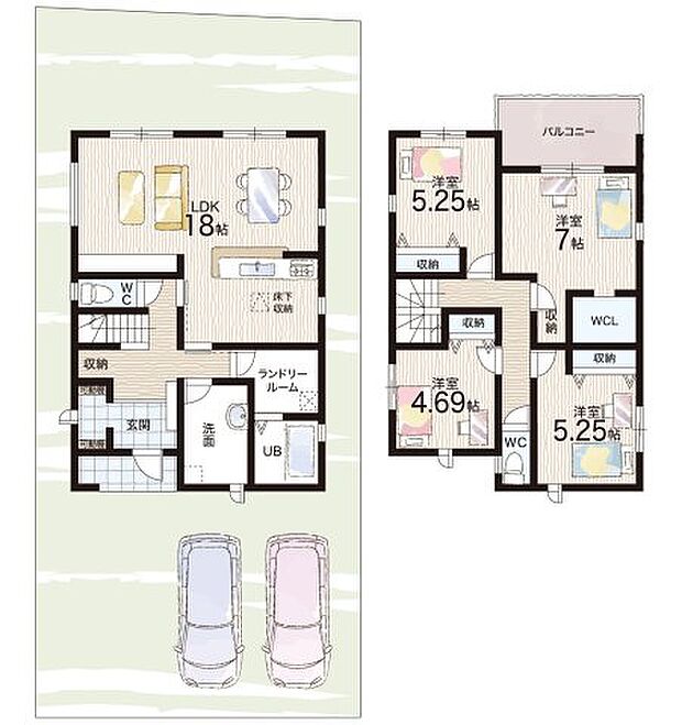 【4LDK】○大井小学校・・・徒歩7分 ○南桑中学校・・・徒歩22分