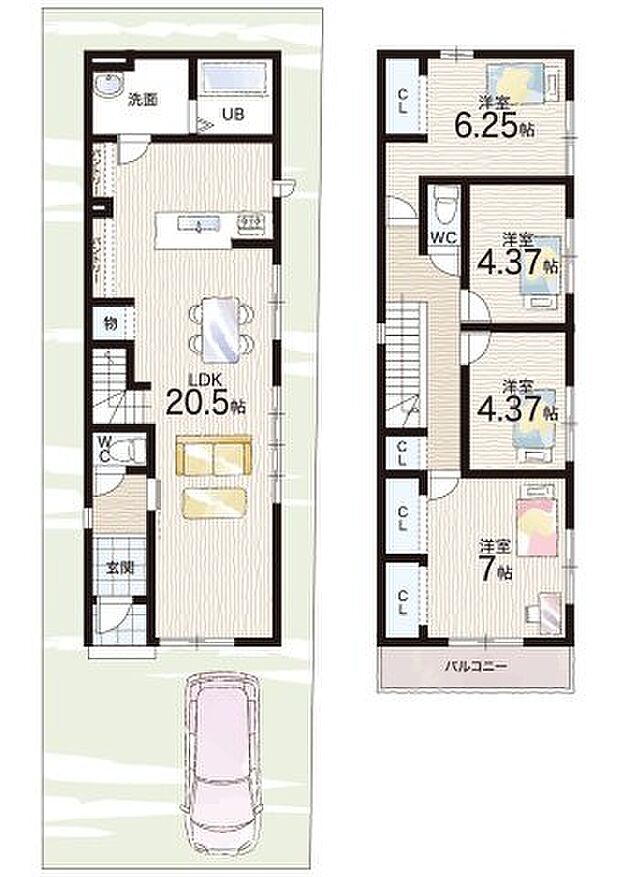 【4LDK】○田辺東小学校・・・徒歩7分 ○培良中学校・・・徒歩11分