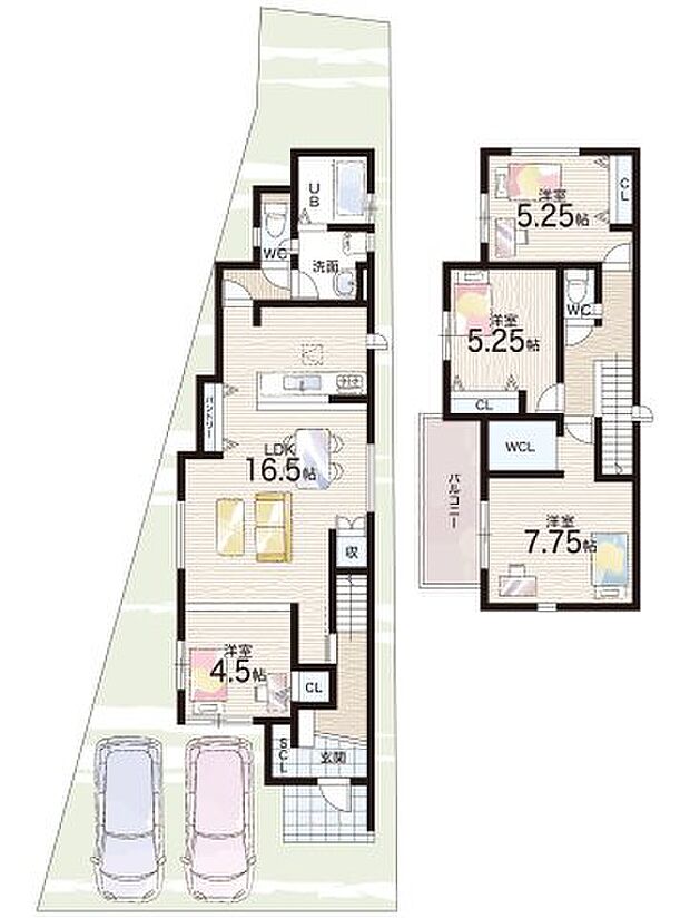 【4LDK】○木津小学校・・・徒歩4分 ○木津中学校・・・徒歩20分