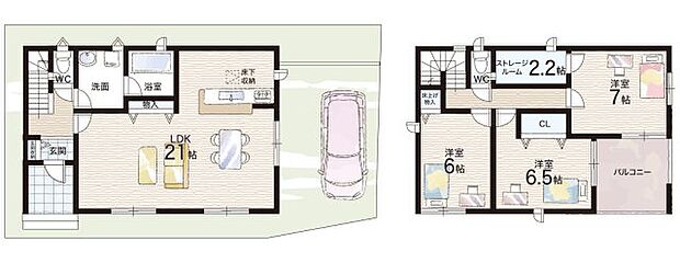 【3LDK+S(納戸)】○木津小学校・・・徒歩5分 ○木津中学校・・・徒歩18分