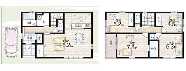 【4LDK】○笠縫小学校・・・徒歩7分 ○松原中学校・・・徒歩13分