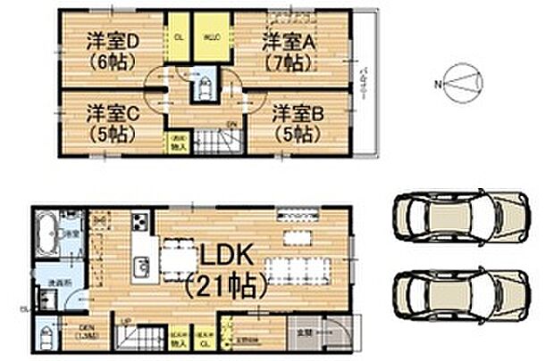 【4LDK】○三山木小学校・・・徒歩14分 ○田辺中学校・・・徒歩24分
