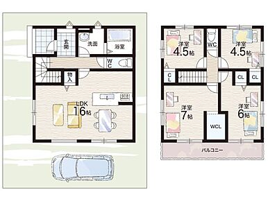 ○第6向陽小学校・・・徒歩10分 ○勝山中学校・・・徒歩20分 