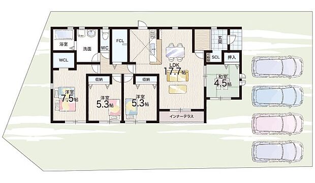 【4LDK】○園部第二小学校・・・徒歩11分 ○園部中学校・・・徒歩29分