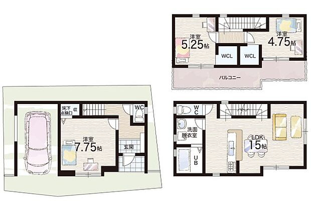 【3LDK】○金岡小学校・・・徒歩5分 ○金岡南中学校・・・徒歩13分