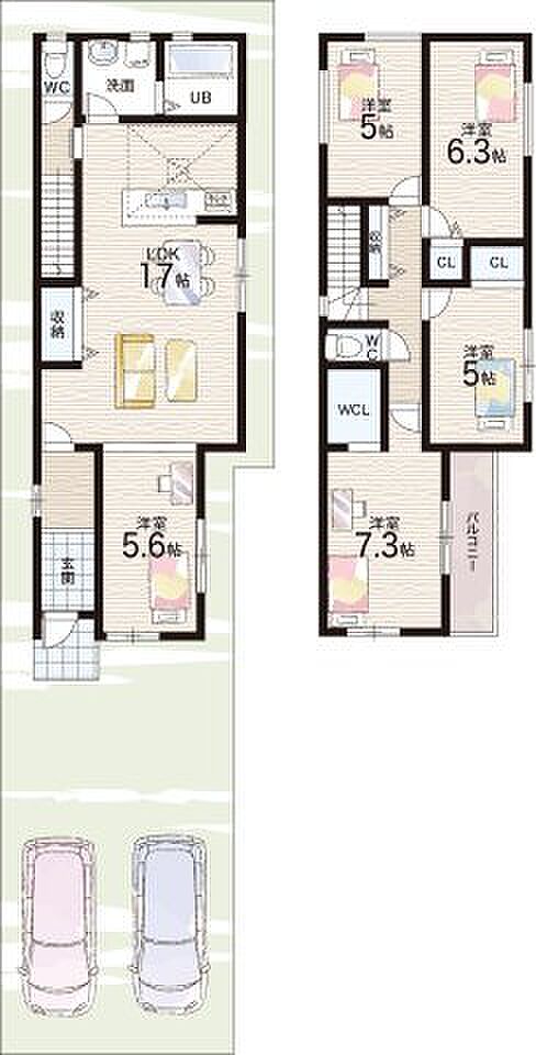 【5LDK】○錦小学校・・・徒歩6分 ○殿馬場中学校・・・徒歩9分
