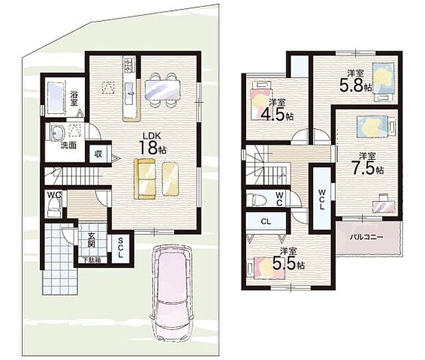 【4LDK】○家原寺小学校・・・徒歩8分 ○津久野中学校・・・徒歩13分