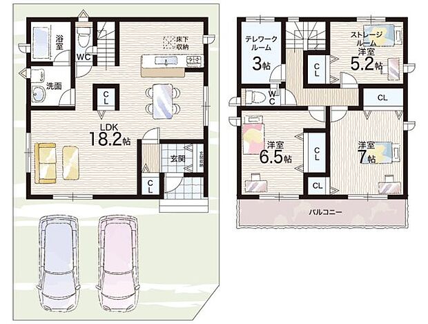 【2LDK+S(納戸)】○天美北小学校・・・徒歩9分 ○松原第二中学校・・・徒歩16分