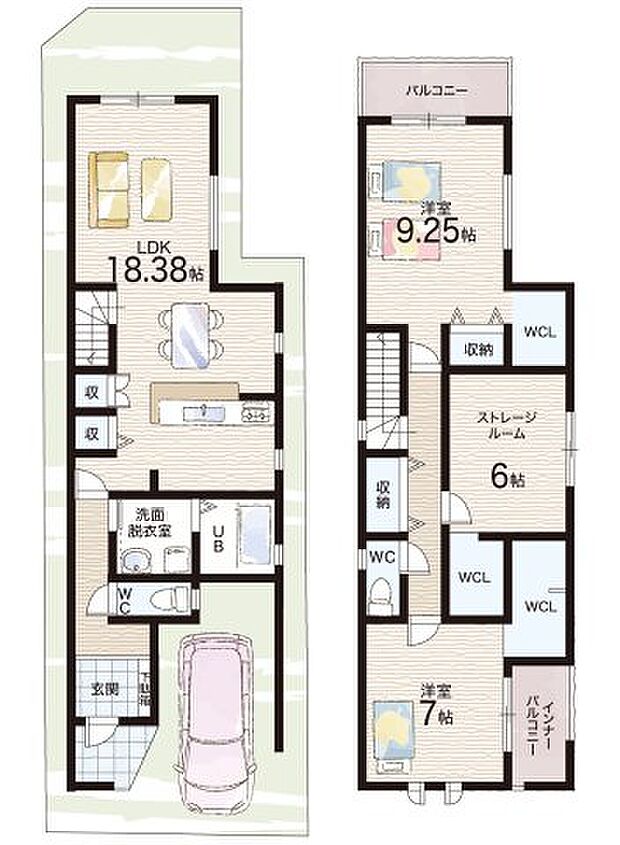 【2LDK+S(納戸)】○朝陽小学校・・・徒歩5分 ○野村中学校・・・徒歩5分