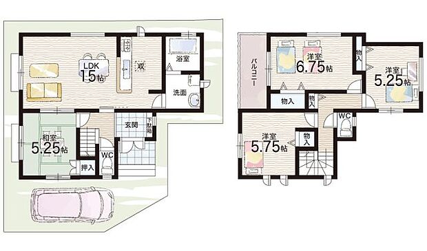 【4LDK】○長池小学校・・・徒歩4分 ○八尾中学校・・・徒歩5分