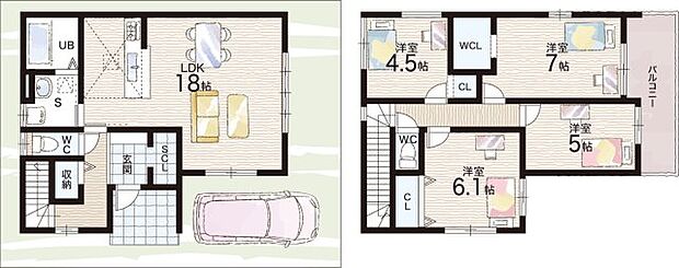 【4LDK】○北八下小学校・・・徒歩18分 ○八下中学校・・・徒歩22分