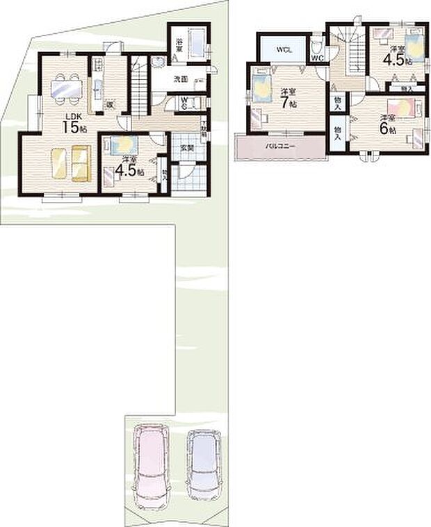 【4LDK】○南高安小学校・・・徒歩17分 ○南高安中学校・・・徒歩20分