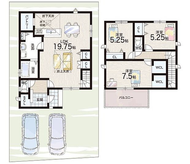 【3LDK】○国分小学校・・・徒歩12分 ○国分中学校・・・徒歩8分