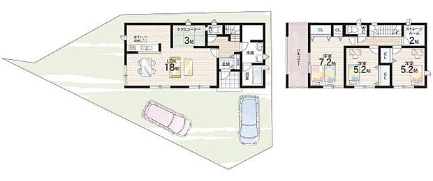 【3LDK+S(納戸)】○中央小学校・・・徒歩9分 ○熊取中学校・・・徒歩6分