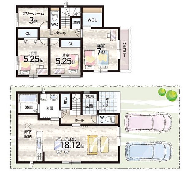 【3LDK+S(納戸)】○末広小学校・・・徒歩10分 ○佐野中学校・・・徒歩15分