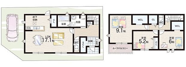 【3LDK】○朝霧小学校・・・徒歩6分 ○朝霧中学校・・・徒歩14分