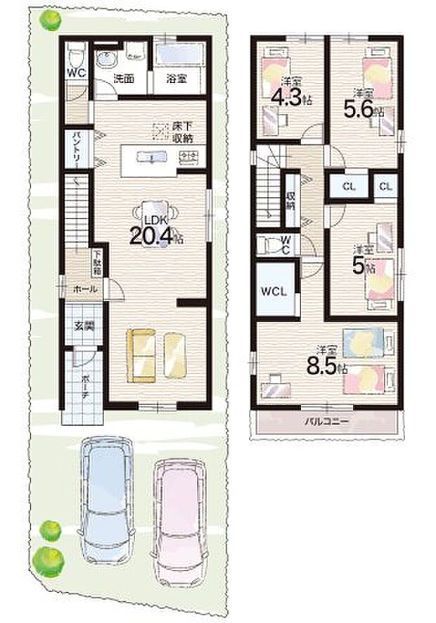 【4LDK】○尼崎北小学校・・・徒歩5分 ○塚口中学校・・・徒歩13分