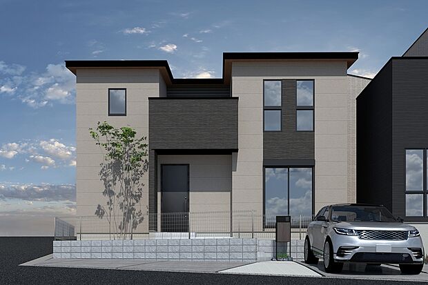 【CGイメージパース/2号地外観パース】（建物未完成のためイメージパースです）