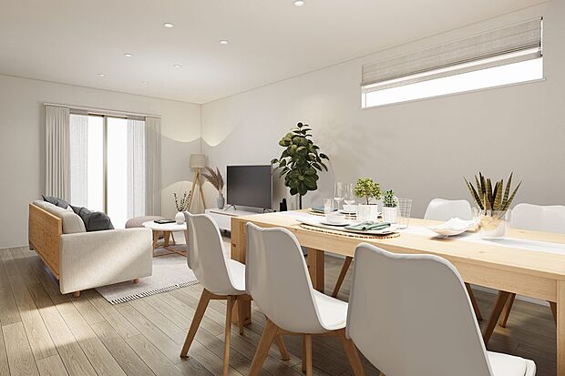 【■CGイメージパース/2号地内観パース■】（建物未完成のためイメージパースです）