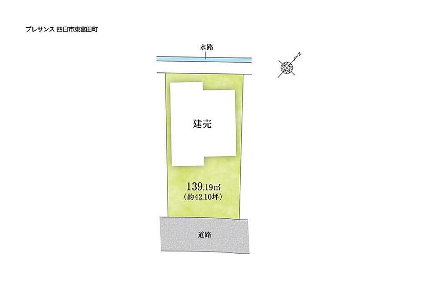 【区画図】南道路につき陽当り良好です。