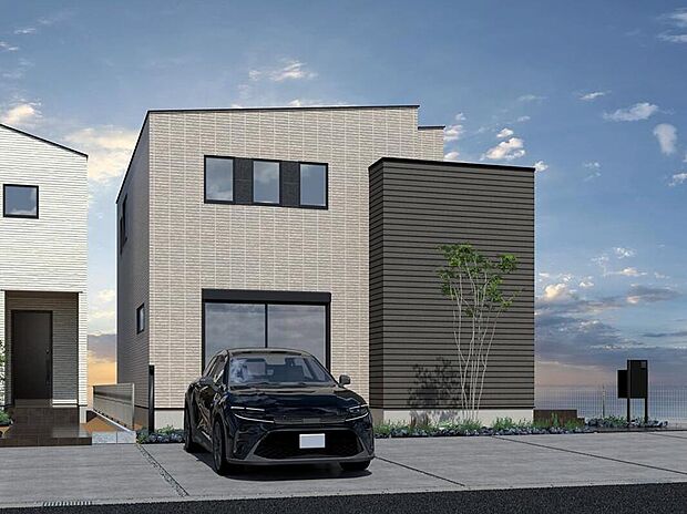 ■CGイメージパース/2号地外観パース■（建物未完成のためイメージパースです）　お子様をのびのび育てられる閑静な住宅地です。
