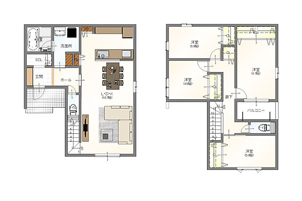 建物プラン例(2号地)建物価格1,850万円、建物面積103.94m2※AVANTIAで建築・請負契約をした場合の参考価格です。