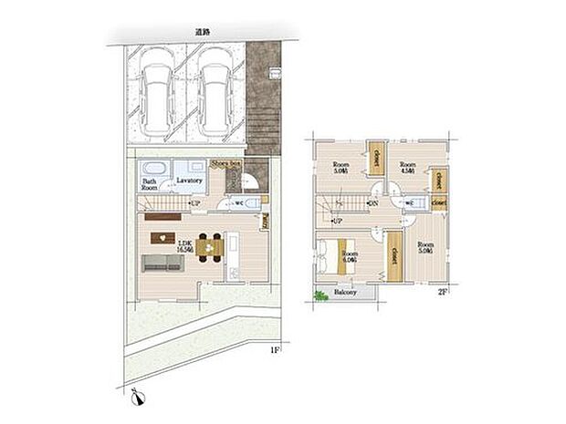 【4LDK】建物面積にはポーチ1.17m2を含む。