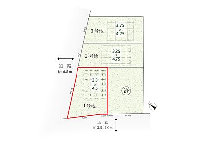 土地面積にはセットバック部分0.05ｍ2を含む。 