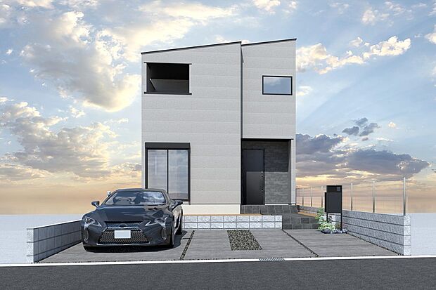 【1号地外観イメージパース】
限定1邸。名鉄瀬戸線「尾張旭」駅　自転車10分！公園目の前、明るい南面道路♪お庭付のゆとりある邸宅です。