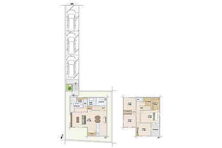 敷地面積には路地状部分54.0m2を含みます。
建物面積にはインナーバルコニー1.65ｍ2を含みます。 