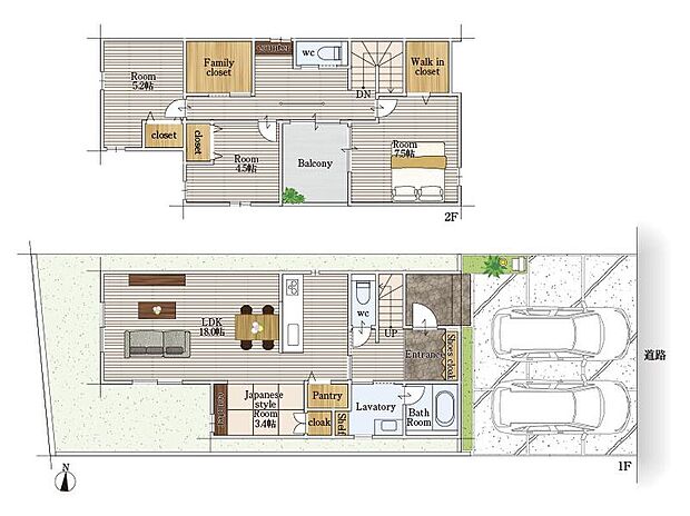 (3号地:LDK18帖+タタミコーナー+パントリー+ファミクロ+WIC+書斎スペース)、価格3650万円、3LDK+S、土地面積131.32m2、建物面積107.53m2