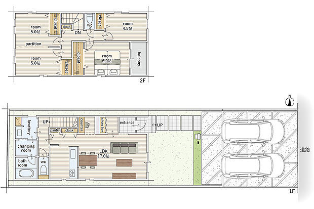 【4LDK】建物面積にはインナーバルコニー3.72m2を含む