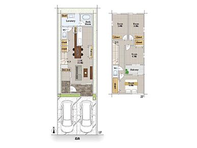 建物面積にはポーチ部分1.87m2を含みます。 