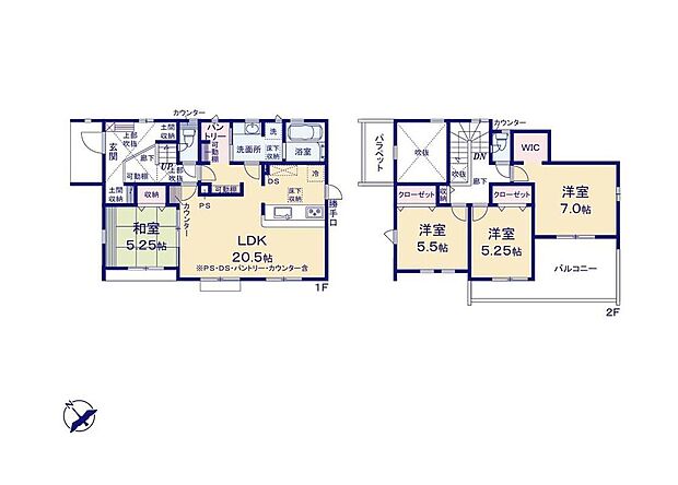 (1号棟)、価格5580万円、4LDK、土地面積177.98m2、建物面積107.75m2