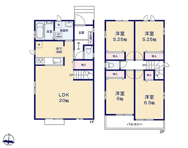 (A号棟)、価格3690万円、4LDK、土地面積128.36m2、建物面積97.29m2