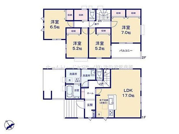 ２号棟
価格	3390万円間取り4LDK
土地面積126.6m2建物面積113.76m2