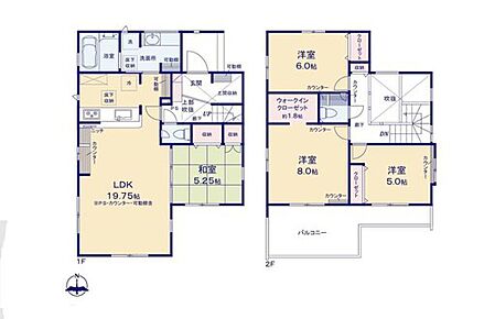 ◇玄関吹抜♪広々19帖超のリビングは折上天井で開放的♪
◇来客用やお子様の遊び部屋として利用できる和室♪
◇2部屋を繋ぐ広々したバルコニーでお洗濯も快適♪
◇パントリーやWIC、SIC完備でお部屋スッキリ！ 