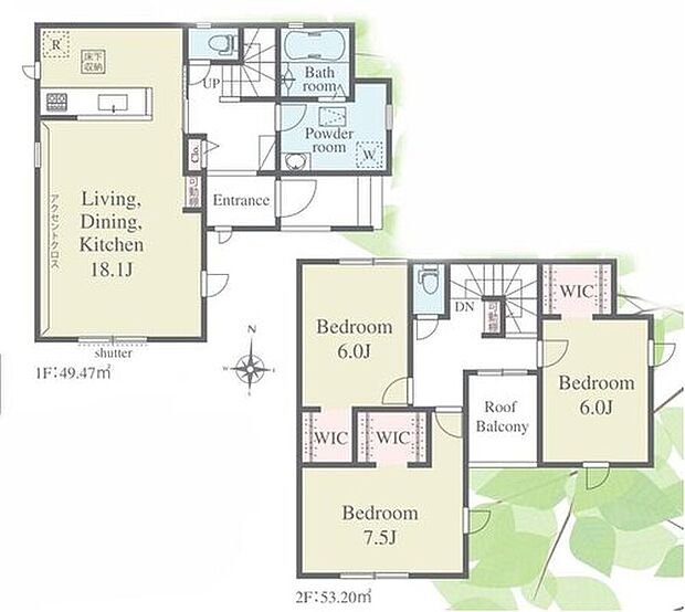 【3LDK】◇対面式キッチンですので、お食事の準備をしながらご家族との会話を楽しめます！
◇各居室に季節物のお洋服もたっぷり収納できるWIC完備♪