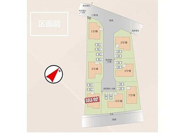 【≪全体区画図≫】◎駐車スペース2台分のゆとりあるスペース♪
◎小学校徒歩1分！低学年のお子様の通学も安心♪
◎広々としたお庭付きで、ガーデニングや家庭菜園♪