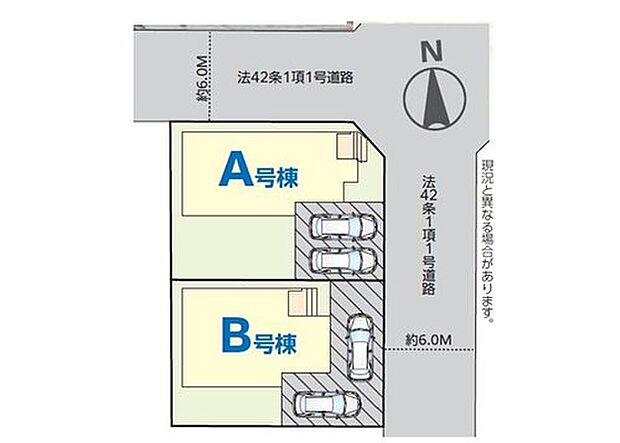 【全体区画図】◎カースペース並列で2台分♪ご夫婦で1台ずつ所有可能♪
◎お買い物施設徒歩圏内♪