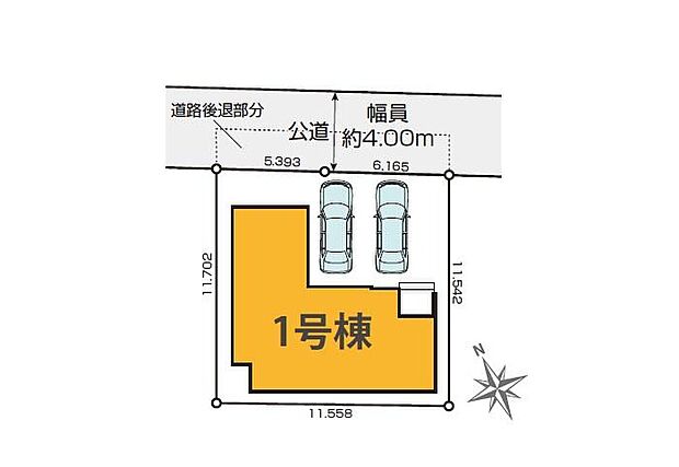 【全体区画図】◎駐車スペース2台分♪家族のカーライフにゆとりをもたらす、駐車2台分のスペースを確保♪