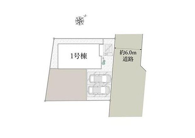 【全体区画図】広い庭とゆとりのあるカースペースが自慢の新築戸建て♪