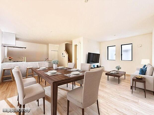 ■くつろぎと団らんの大空間、20.9帖のLDK